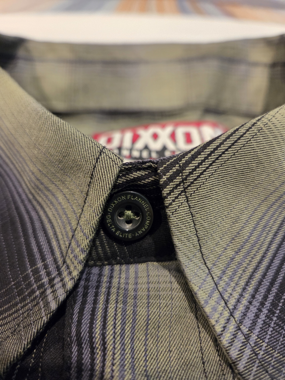 Dixxon Flannel Company Delta Elite Patch Plaid Shirt - Olive & Red - Picture 2 of 3